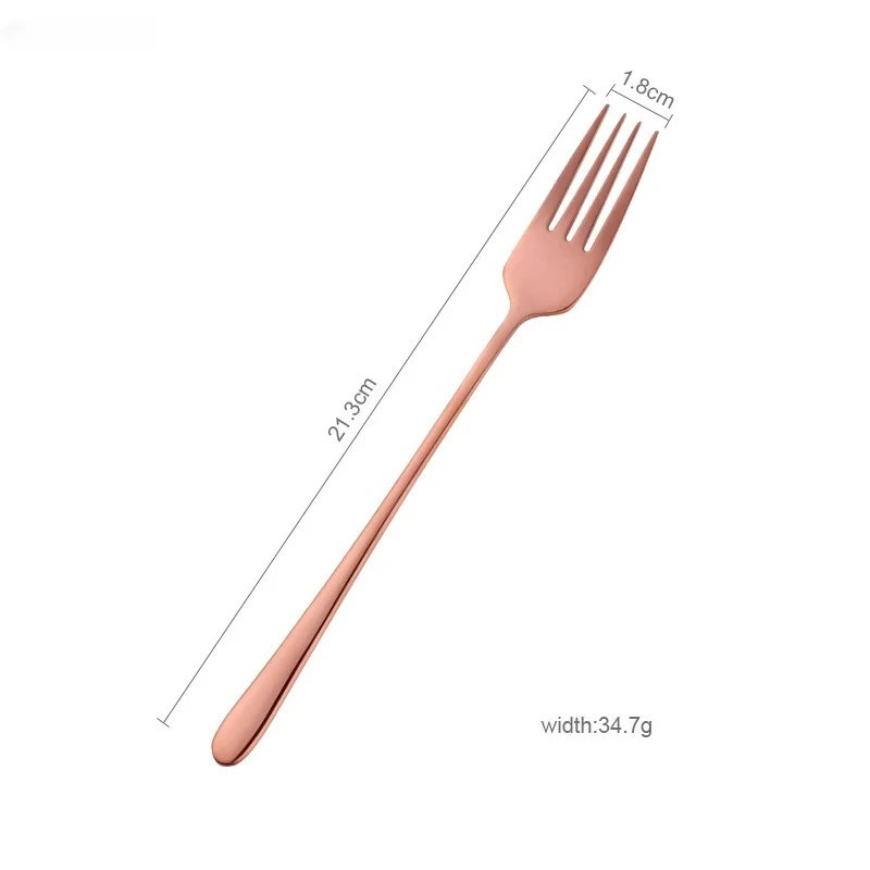 Colors Stainless Steel Long Handle Dinner fork Korean Rainbow Fork Hotel Restaurant Party Supplies Dinnerware Steak Gold Fork