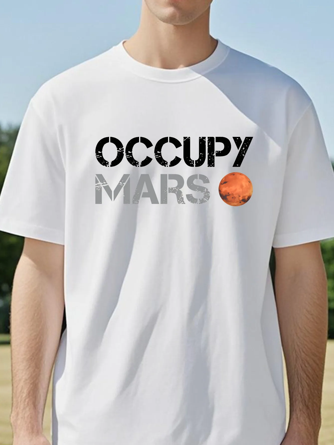

Funny Occupy Mars Astronomy Space Science T Shirts casual Breathable Crewneck tee Summer Style Streetwear Short Sleeve T-shirt