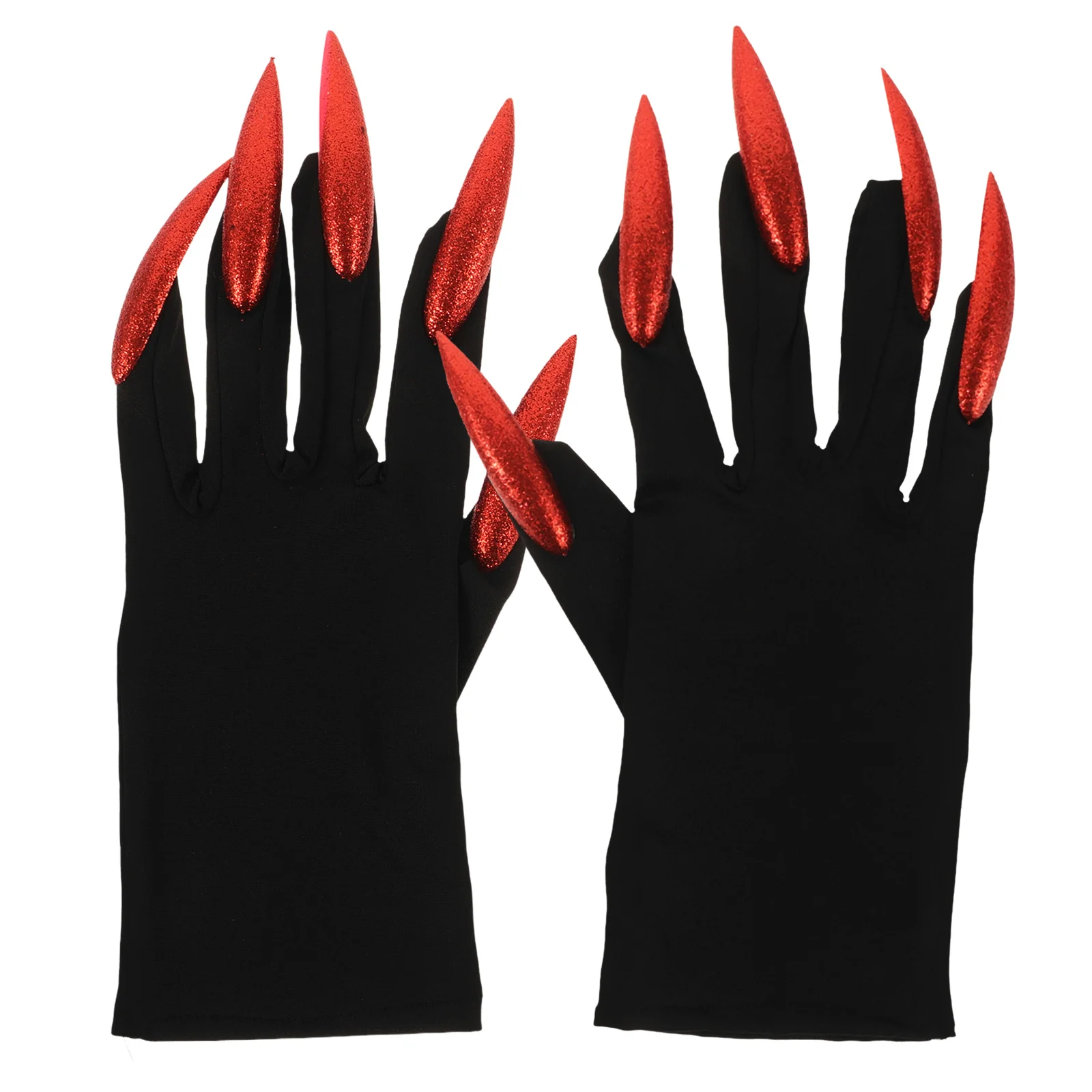 1 par de guantes con garra de fantasma para Halloween, guantes ligeros con uñas de bruja para disfraz de Cosplay, accesorios de miedo para fiesta, guantes largos para uñas