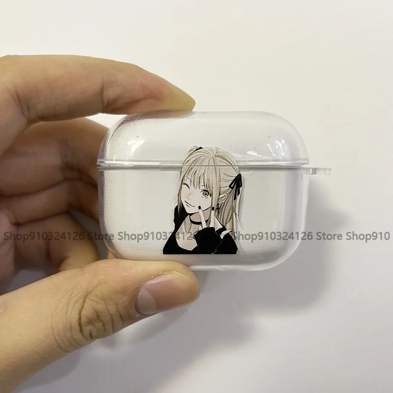 

Misa D-Death N-Note Minimalist Transparent Case for Airpods Pro 3 2 1 4 Cute Cartoon Japanese Airpod Cases TPU Earphone Cover
