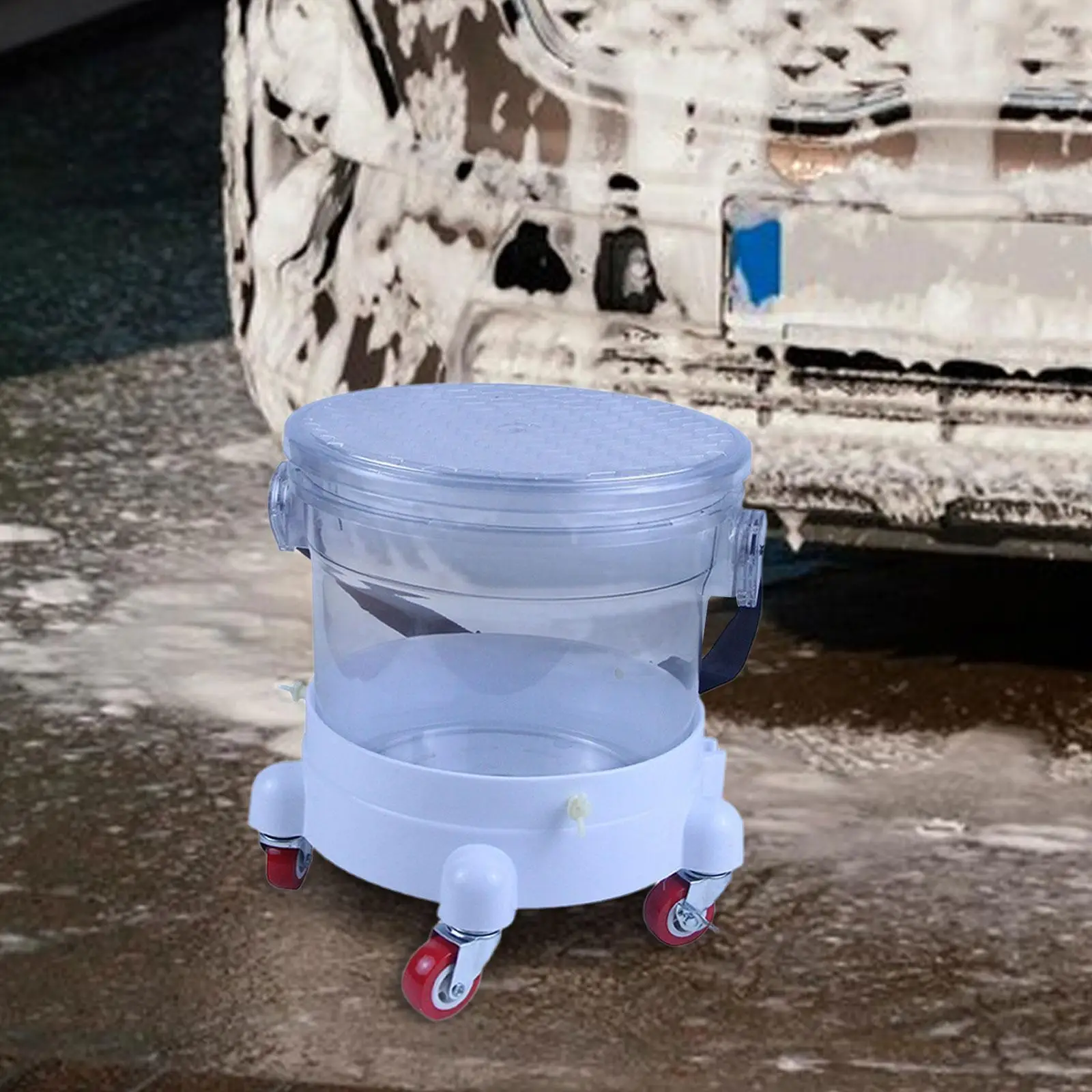 Car Washing Bucket with Bucket Dolly Multipurpose for Car Detailing Portable