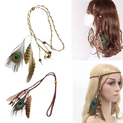 Native American Headdress Boho Feathers Headbands Indian Headpiece Feathers Headpiece Boho Headpiece Hippie Jewelry