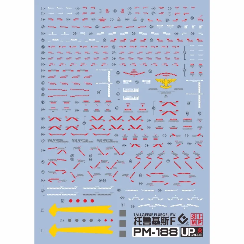 EVO PM-188 High Definition Fluorescent Waterslide Decals For MG Tallgeese Fluegel EW Mecha Model Hobby DIY Accessories view 2