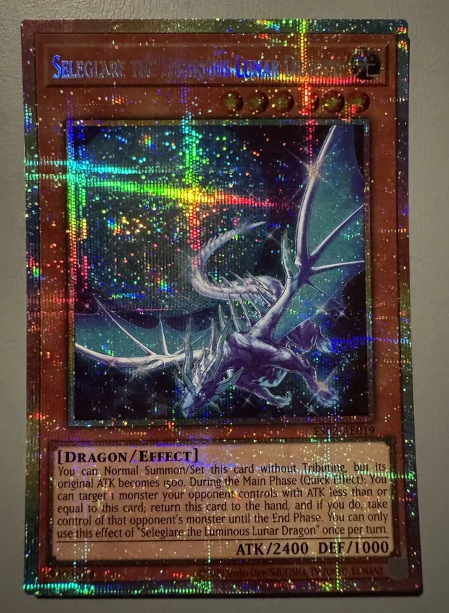 yugioh-konami-monsters-es02-ae019-seleglare-le-dragon-lunar-lumineux-prismatic-secret-rare-collection-asiatique-anglaise-carte-Etat-neuf