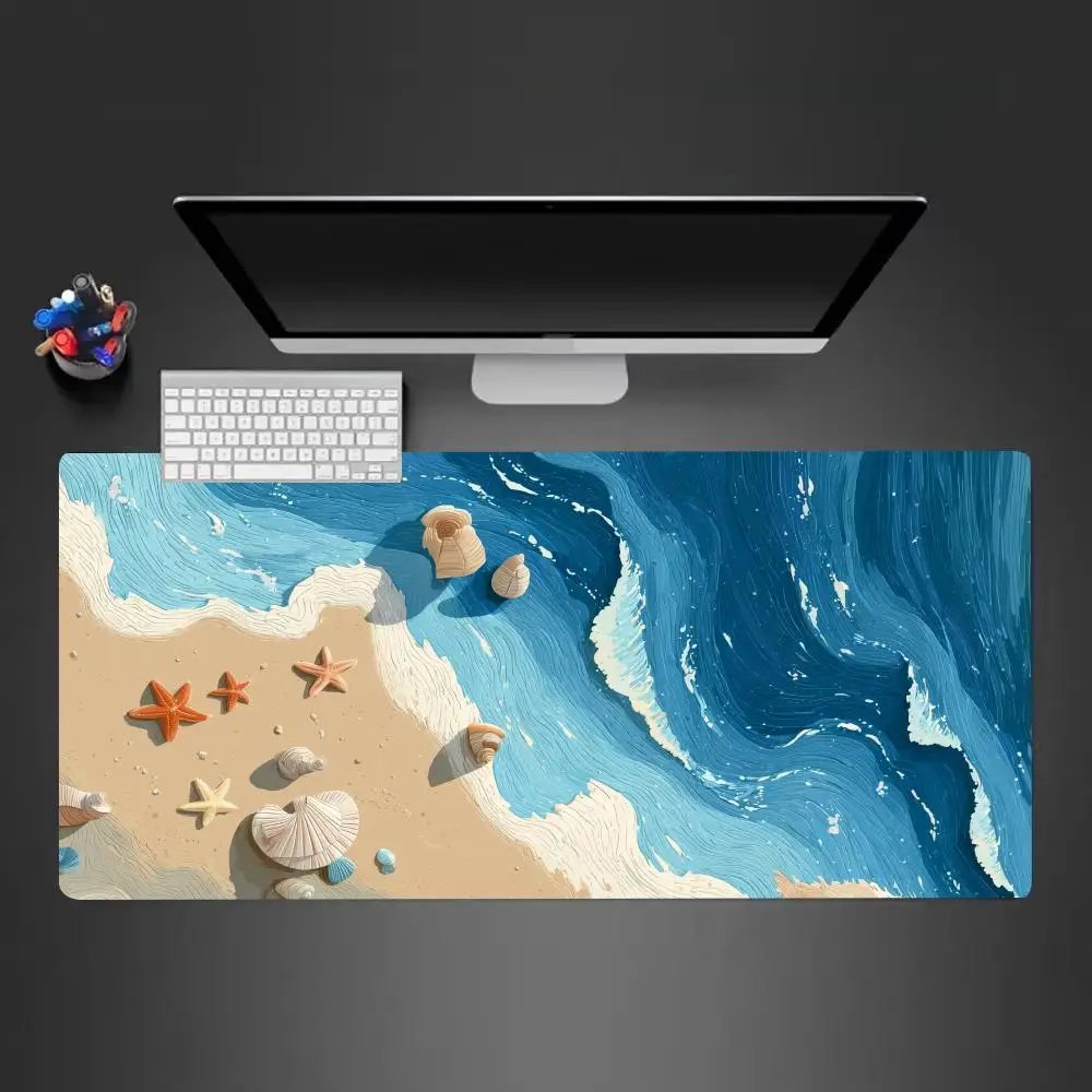 

Anime Beach Mouse Pad XXL Computer Accessories Office Game Table Mats Rubber Anti-slip Gaming Keyboard Mousepads Desk Pads 40x90