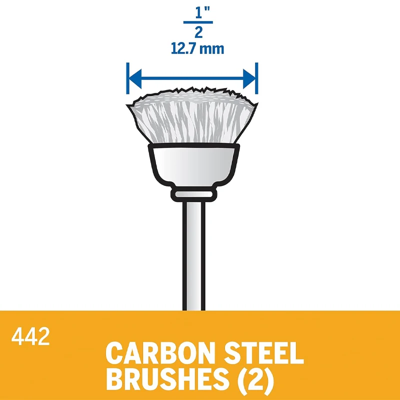 Dremel 442 Carbon Steel Brush Accessory Set 1/2" Diameter  Metal Cleaning Removing Rust Accessories For Dremel Electric Grinders