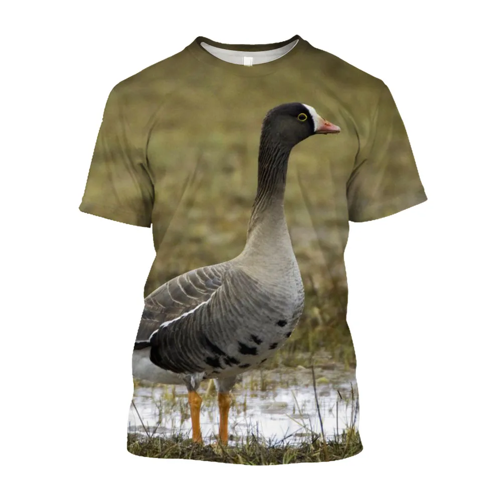 Summer New Wild Duck graphic t shirts Men Casual Outdoors Hunting Camouflage Fun Printed Personality O-neck Short Sleeve Tee Top