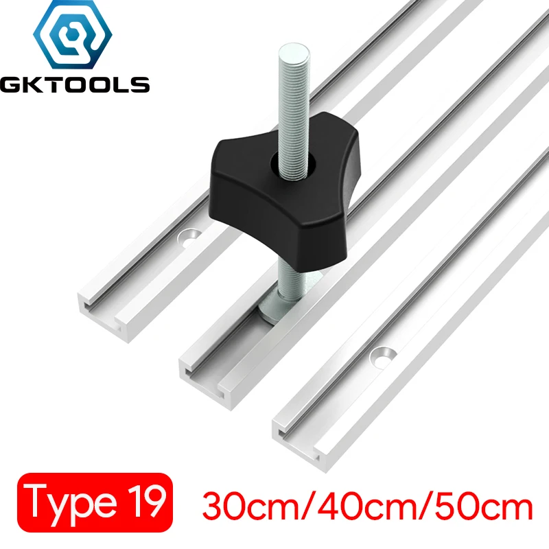 Type 19 30cm-80cm Aluminum Alloy T Slot Slide Miter Track Chute Rail T-tracks Clamp DIY Woodworking  Table  Tools