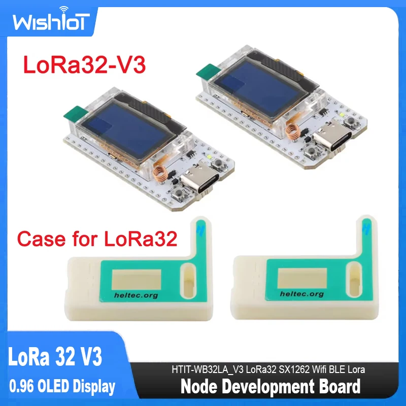 LoRa 32 V3 Node Development Board HTIT-WB32LA_V3 LoRa32 SX1262 Wifi BLE Lora 0.96 OLED Display Kit 868Mhz 915Mhz Or Case