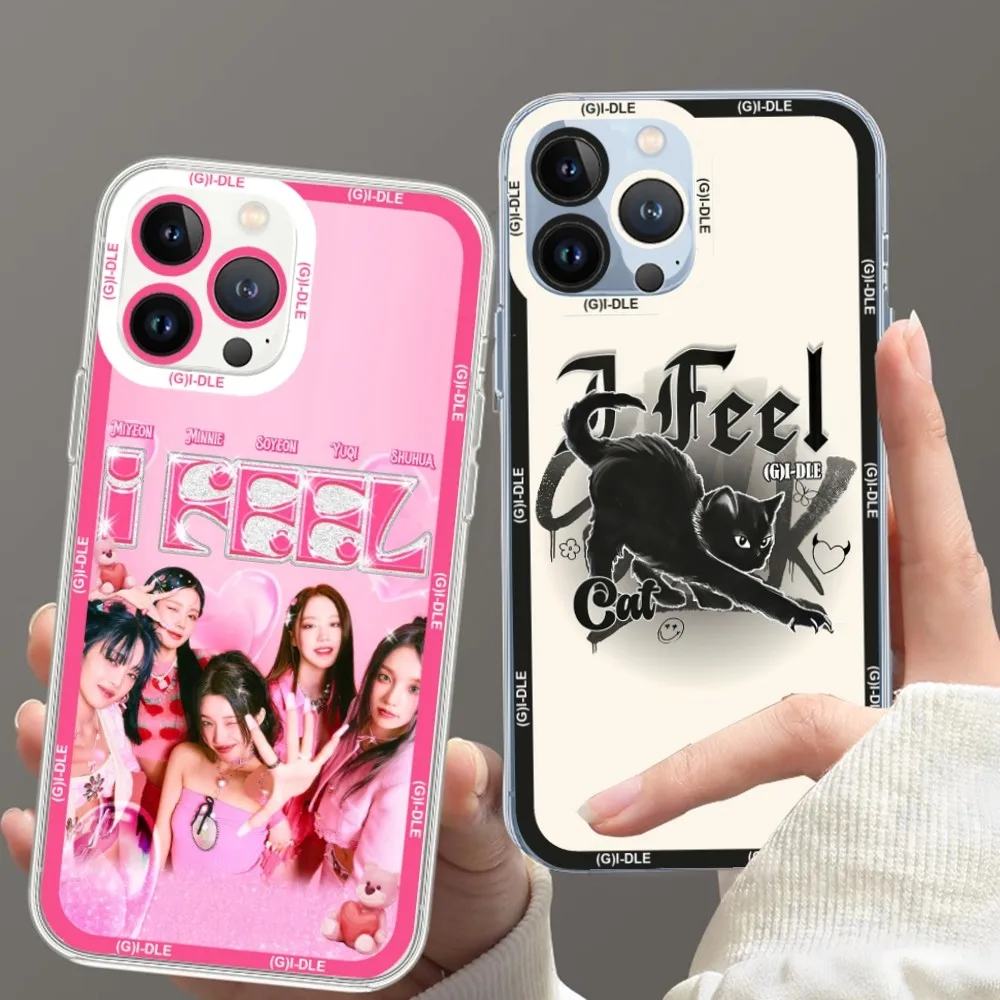 KPOP g-(G)I-DLE gidle Phone Case For Samsung S20 S21 S22 S23  Ultra Plus S10 Transparent Border Shell