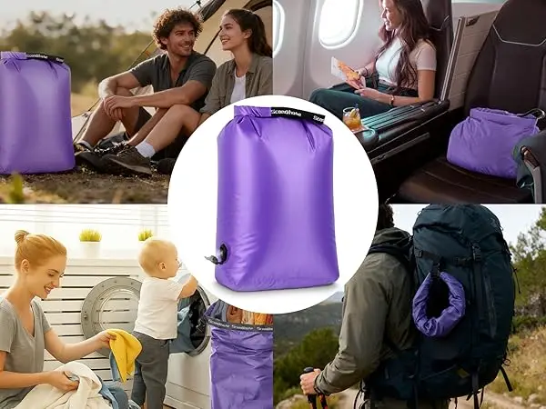 Stoßfester Kompressionsbeutel für Reisen Wasserdichter Vakuum-Aufbewahrungsbeutel Platzsparender Organizer für Kleidung Camping Fitness Packwürfel – Detail 6