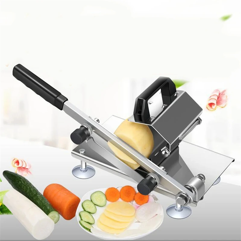 Manual Meat Slicers Machine Home Frozen Meat Slicer Stainless Steel Food Cutter Slicing Lamb Beef Vegetable Meat Potato Cutter