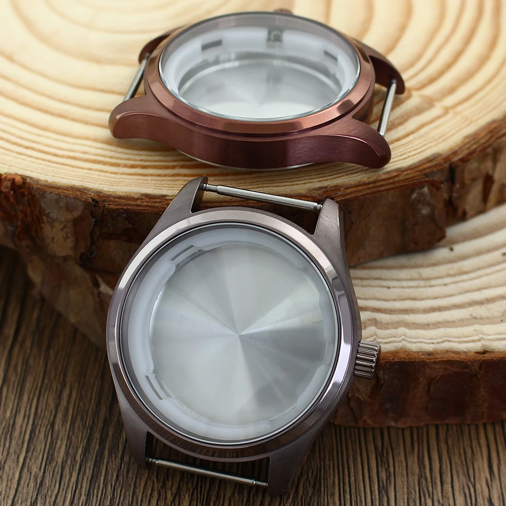 Pilot Diver 40MM 2824 Watch Case Stainless Steel Silvery Black accessories for NH34 NH35 NH36 ETA2824 PT5000 Fashion Waterproof