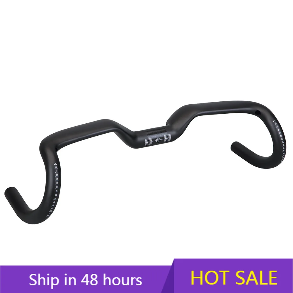 

POWER LEAP 31.8mm Professional Bike Carbon Fiber Large-Angle Handlebar Internal Cable Routing Road Bicycle Bent Handlebar