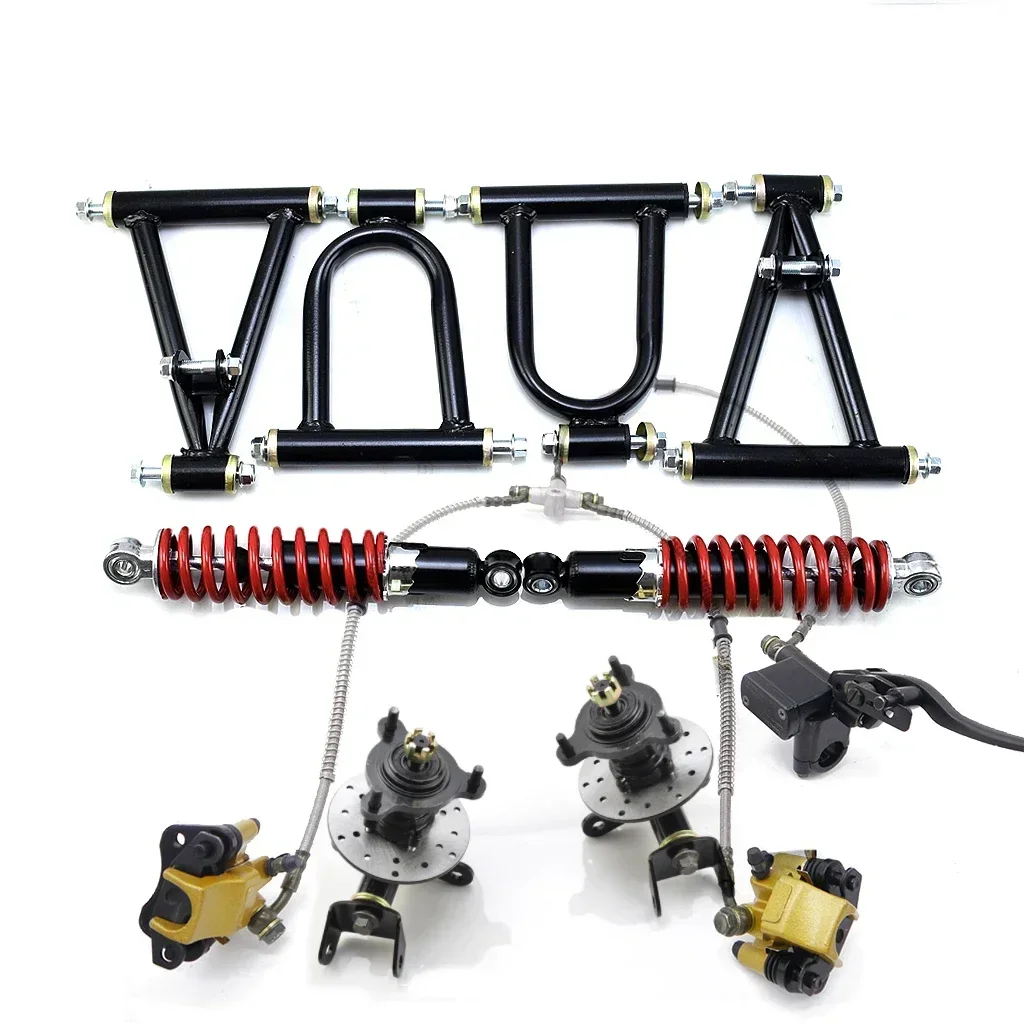 

220mm Suspension Swing A Arm Upper/Lower Steering Knuckle Spindle 3/4 STUD Wheel Hub Shock Brake Caliper ATV Quad Karting Buggy