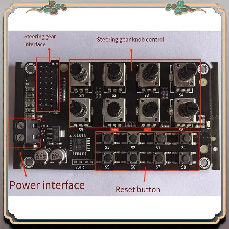 A46M-8 Way Rotary Knob Servo Driver Controller Board Overcurrent Protection Servo Tester For DIY Robot Arm Part