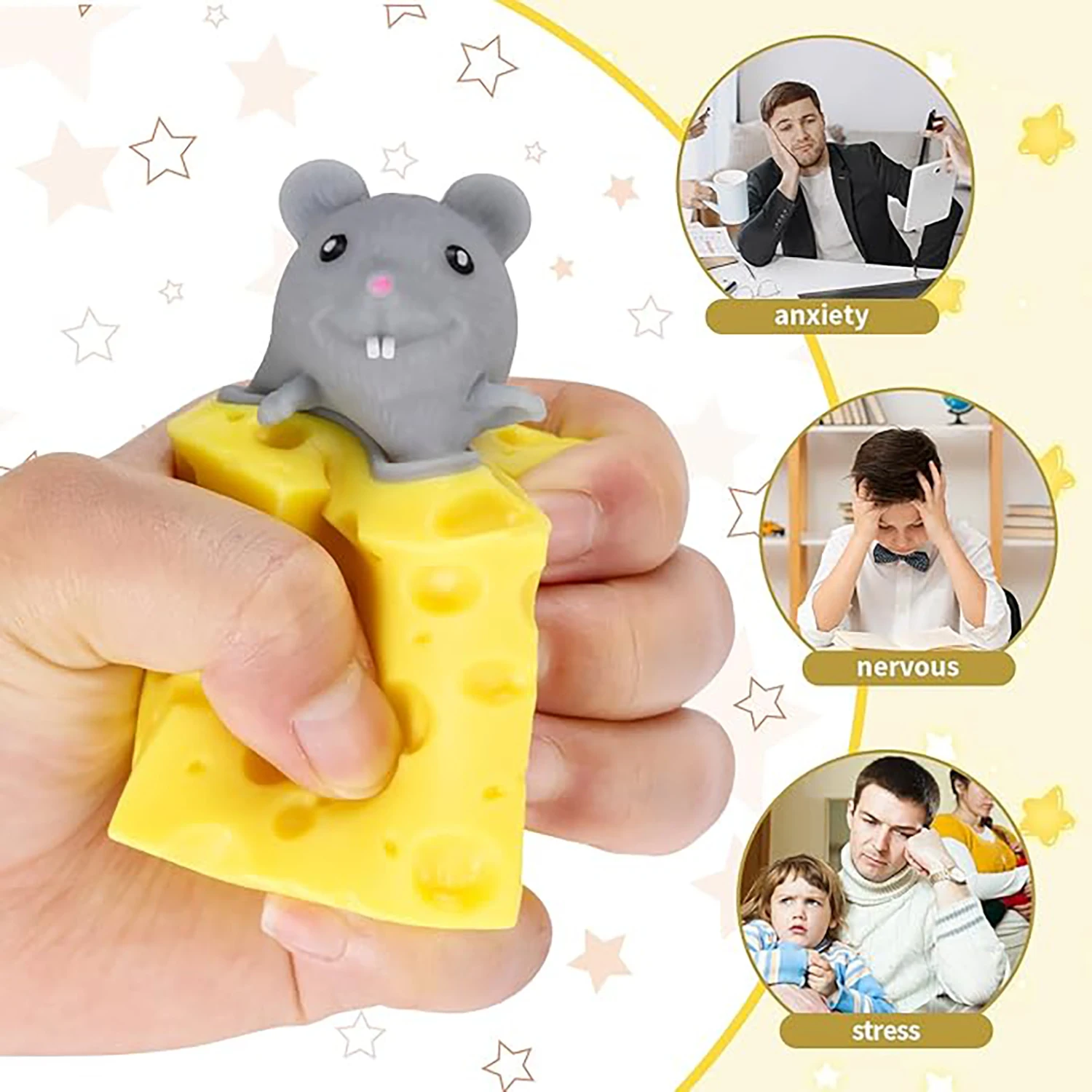 Relieve stress, squeeze cheese, mouse cup, squeeze music, parody squirrel cup, relieve stress, release ball, prank toy