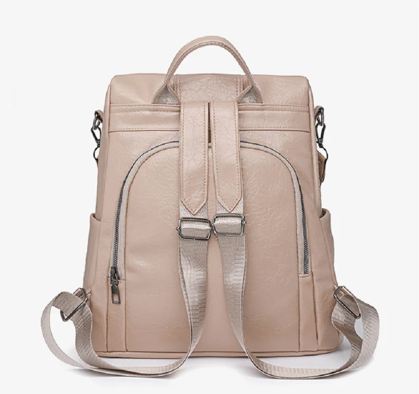 New Women's Fashion High Quality Soft Leather Travel Backpacks Large Capacity Anti Theft Shoulder Bags Notebook School Bag Totes