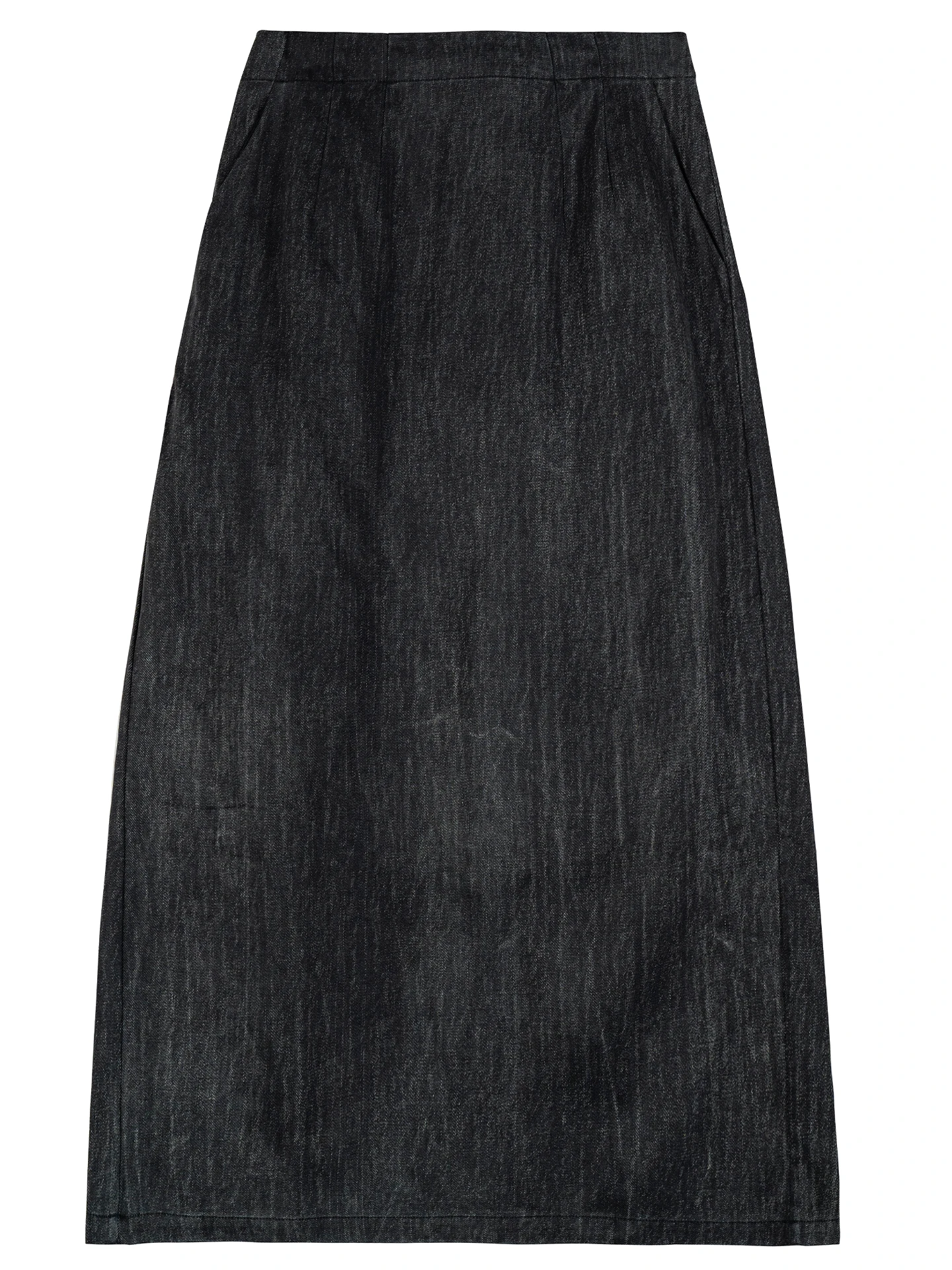 

Original Design Silk Denim Cotton Texture Smooth Slimming f Skirt Split Busin Commute Women's mid Waist H-ape Skirt