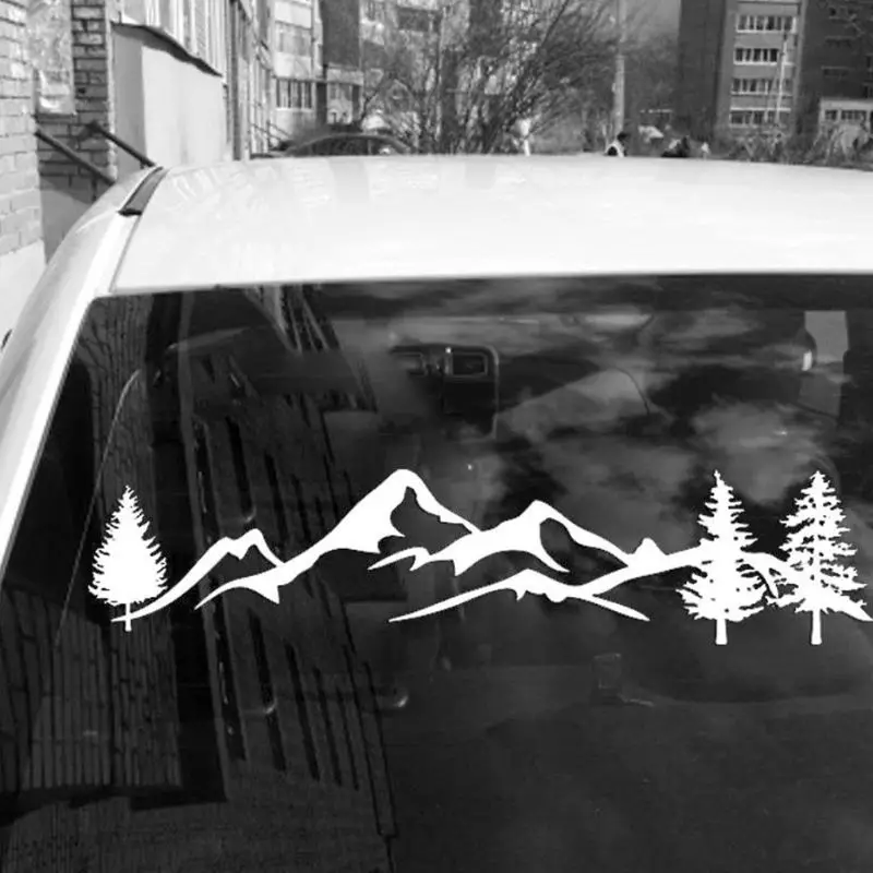 A70F Mountain Vinyl Sticker Reflective Decal Tree Forest Bumper Sticker Door Panel for Cars Windshield Wall Laptop Home Decor