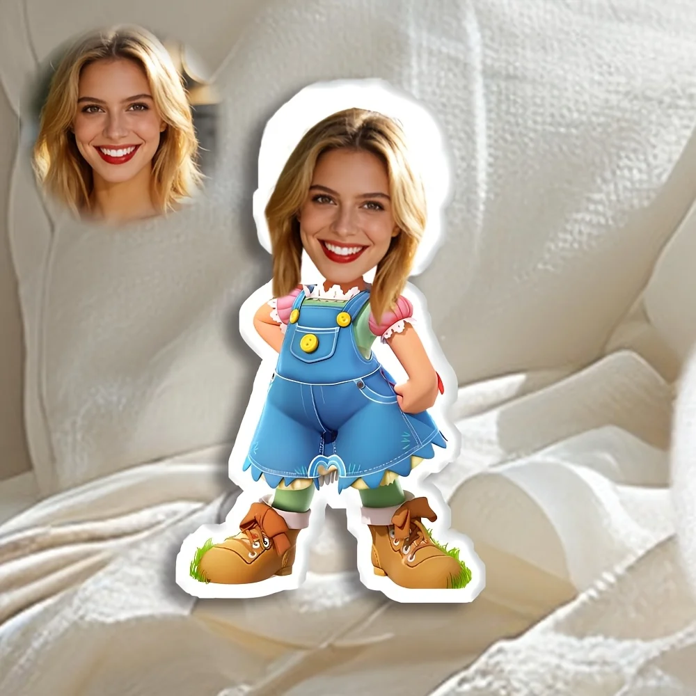 Personalisiertes Fotokissen, Individuelles Gesichtskissen, Geeignet für Heimdekoration, Geburtstagsgeschenke, Niedliches Kissen