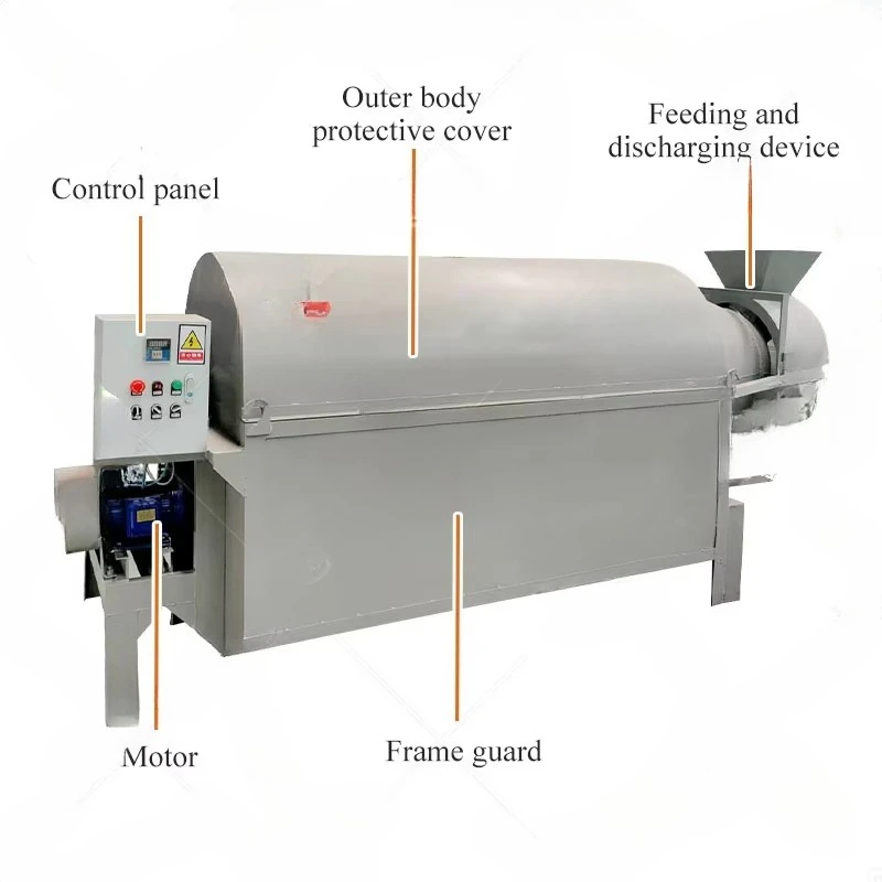 Automatic 2 Ton Grain Drum Dryer Machine Chicken Manure Rotary Drum Dryer Compost Drying Equipment