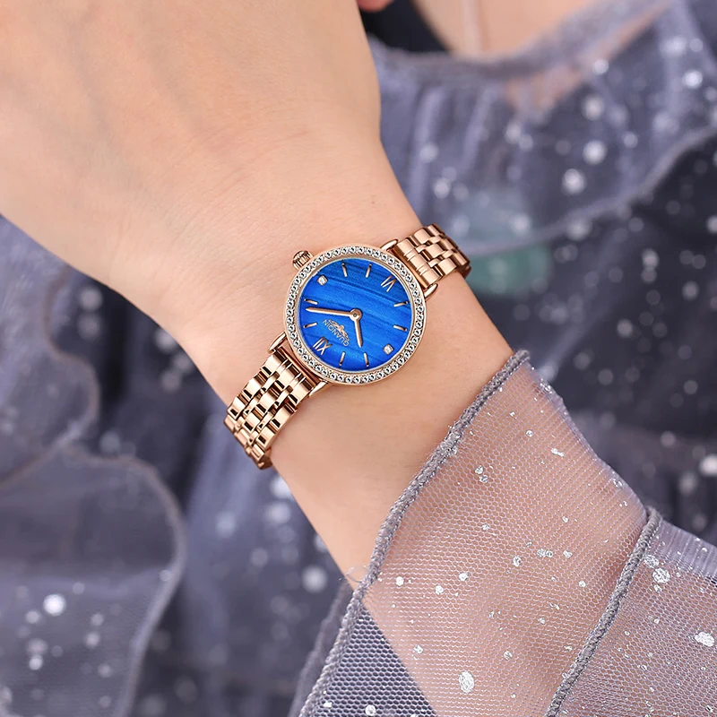 2024 New GUANQIN Gold Womens Watches Luxury Quartz Wristwatch Fashion Watch For Women Waterproof Exquisite Stainless steel Clock