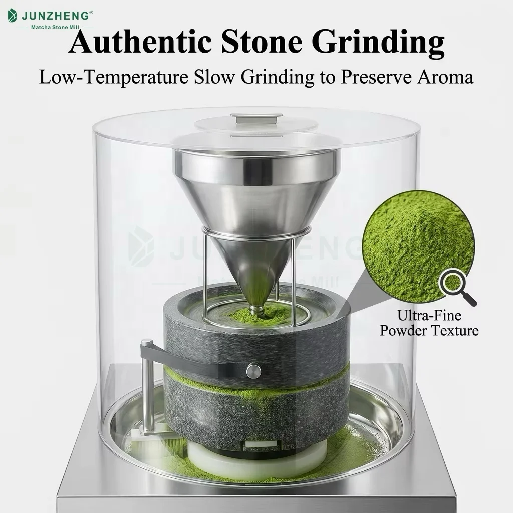 Electric Commercial Grade Stone Mill For Matcha Artisanal Healthy Grinding 11m Ultra-Fine Low-Temp Grinding For Authentic Tea