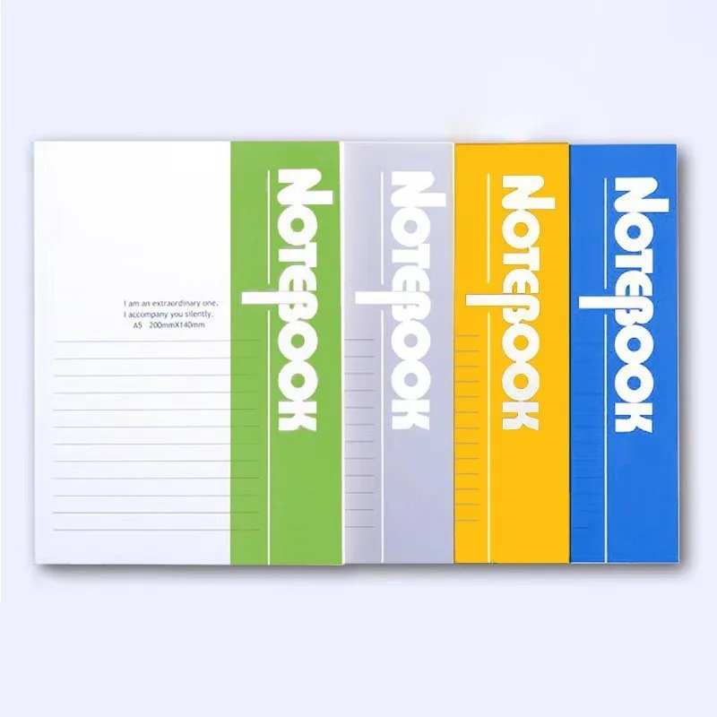 A5 Soft Cover Notebook Simple Colorful Lined Notepad Student School Office Journal Diary Exercise Book Stationery