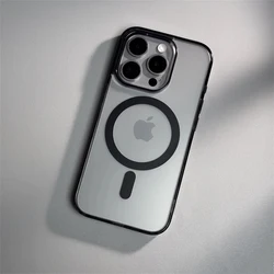 Translucent Armor Matte Shockproof Bumper Case For iPhone 16 Pro Max 15 14 Plus 13 12 For Magsafe Magnetic Wireless Charge Cover