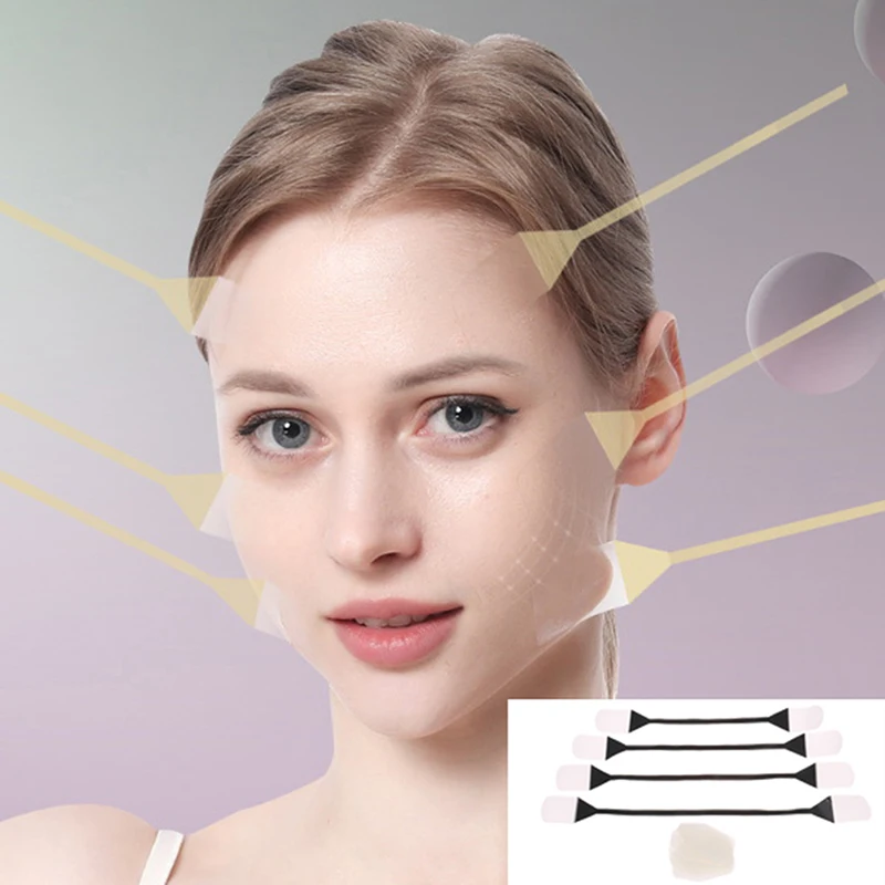 Bandage facial invisible pour le cou et les yeux, autocollant anti-âge, patch facial amincissant, bande de levage du visage, retrait des déformations