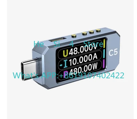 C5 Red - 20bit  Gray -16 bit Detector USB Voltage & Current Meter 48V Tester (PD3.1 Fusion Fast Charging UFS EPR)