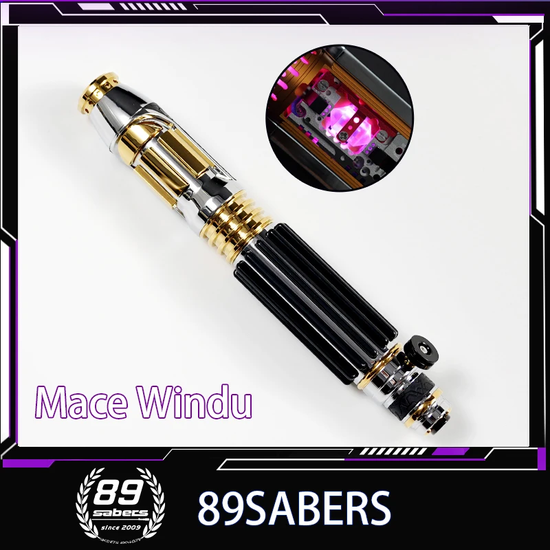 

[89SABERS] Индуистский световой меч Mace, цельнометаллический материал, реквизит для фильмов для повторной печати размеров 1:1, с 19 комплектами звуковых шрифтов и световых эффектов.