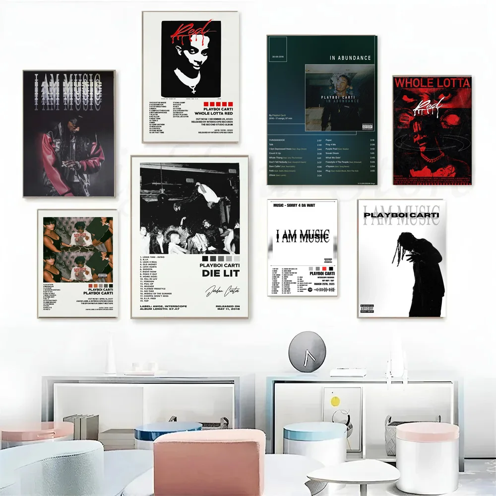 Poster HD-Drucke Playboi Carti I AM MUSIC Tracklist Musik Album Cover Leinwand Malerei Wand Kunst Bild Wohnzimmer Home Decor