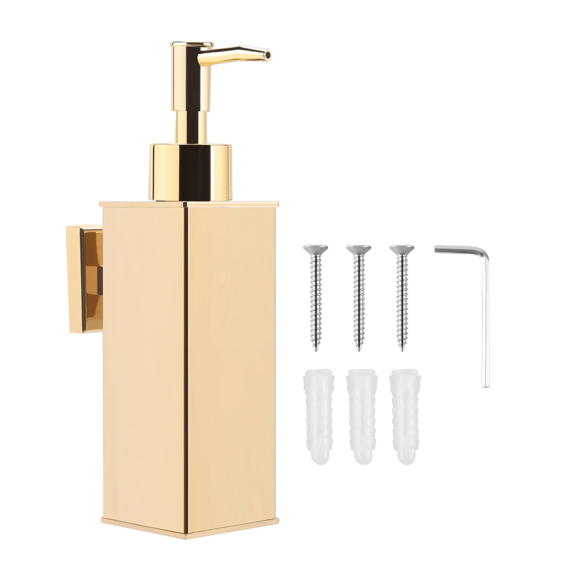 A40T Liquid Soap Dispenser Bathroom Wall Mounted Gold Shower Gel Detergent Shampoo Bottle for Kitchen Hotel Home