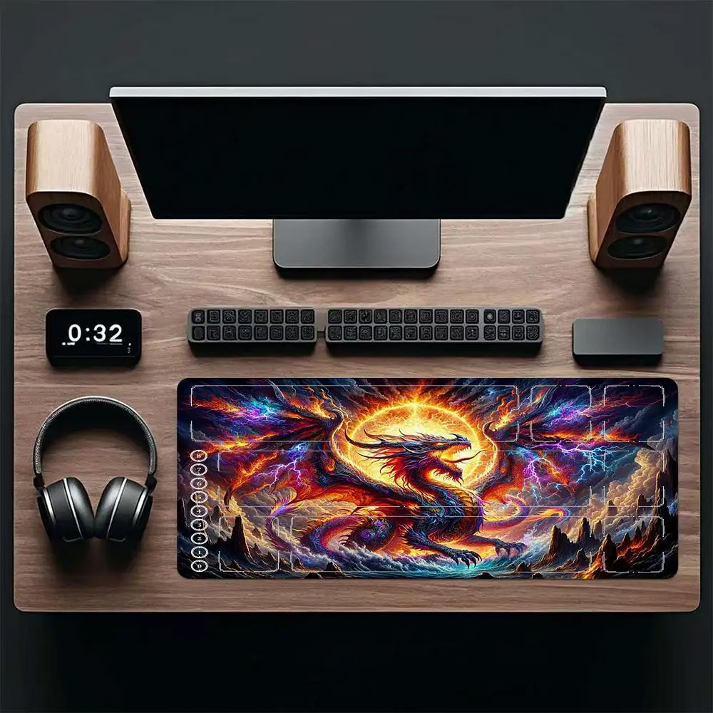 تحلق التنين تصميم Playmat 600x350 مللي متر بطاقة الألعاب التجارية الوسادة مع عدم وجود منطقة سحرية منصات المضادة للانزلاق ل Rune Battlefield MTG TCG LOL #3