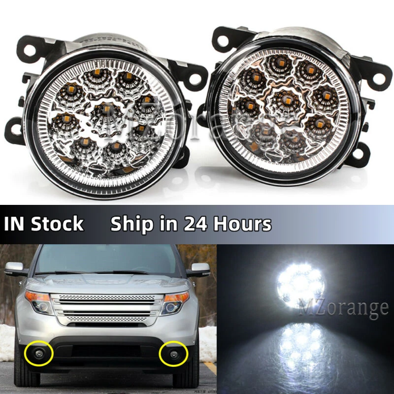 Fog Lights For Ford Explorer 2011 2012 13 2014 2015 2X LED Front Bumper Foglights Headlight Foglamp Car Accessories