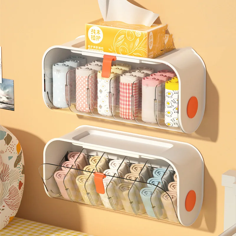 Multifuctional Socks Underwear Storage Artifact Wall-Mounted Punch Free Rack Holder Underwear Bra Household Organizer Supplies