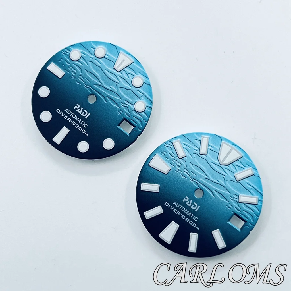 時計部品,c3緑色発光,日付3および3.8, 28.5mm,nh35,nh36