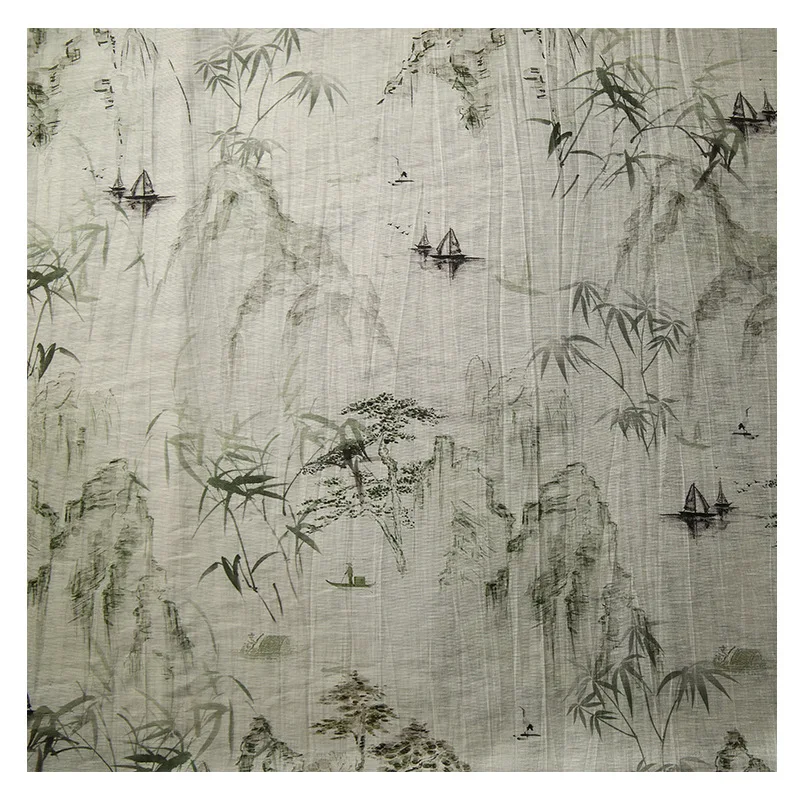 Dunne bedrukte linnen stof gaas rok Hanfu shirt nieuw Chinees