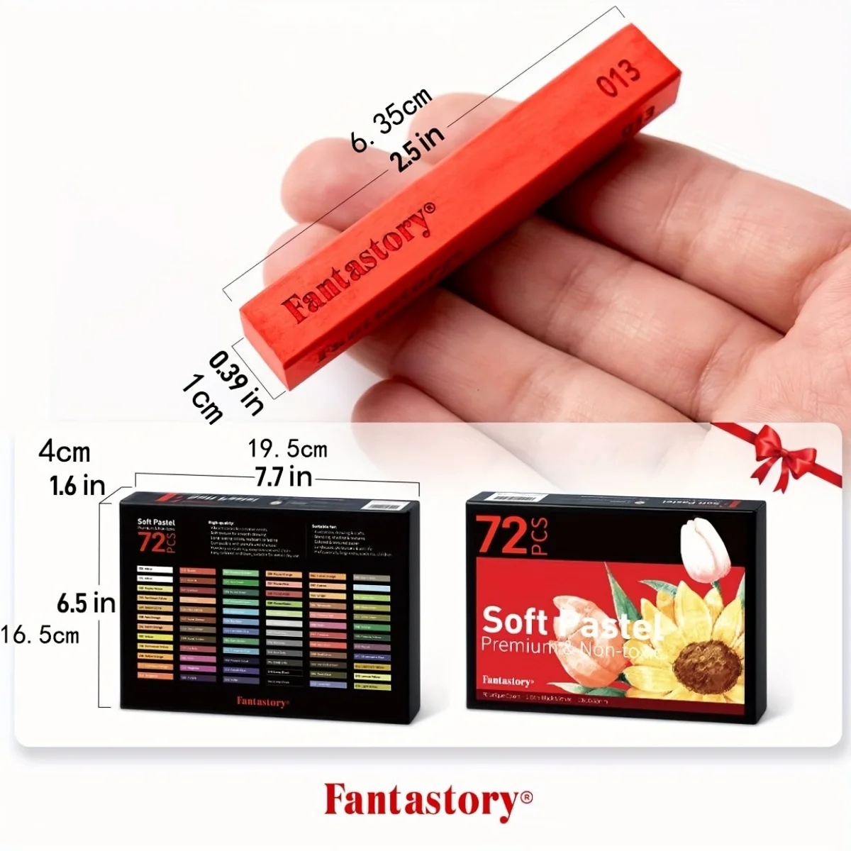 Fantastory 72 Colors Long Soft Chalk Pastels Set, Non-Toxic Soft Pastels for Artists, Beginners, Students, Classroom, Drawing