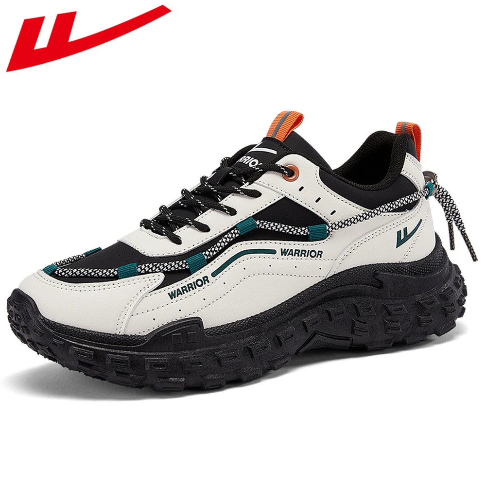 Warriorshoes Explosive tire soled daddy shoes men's fashion all comfortable thick soled soft soled booster solid sneakers