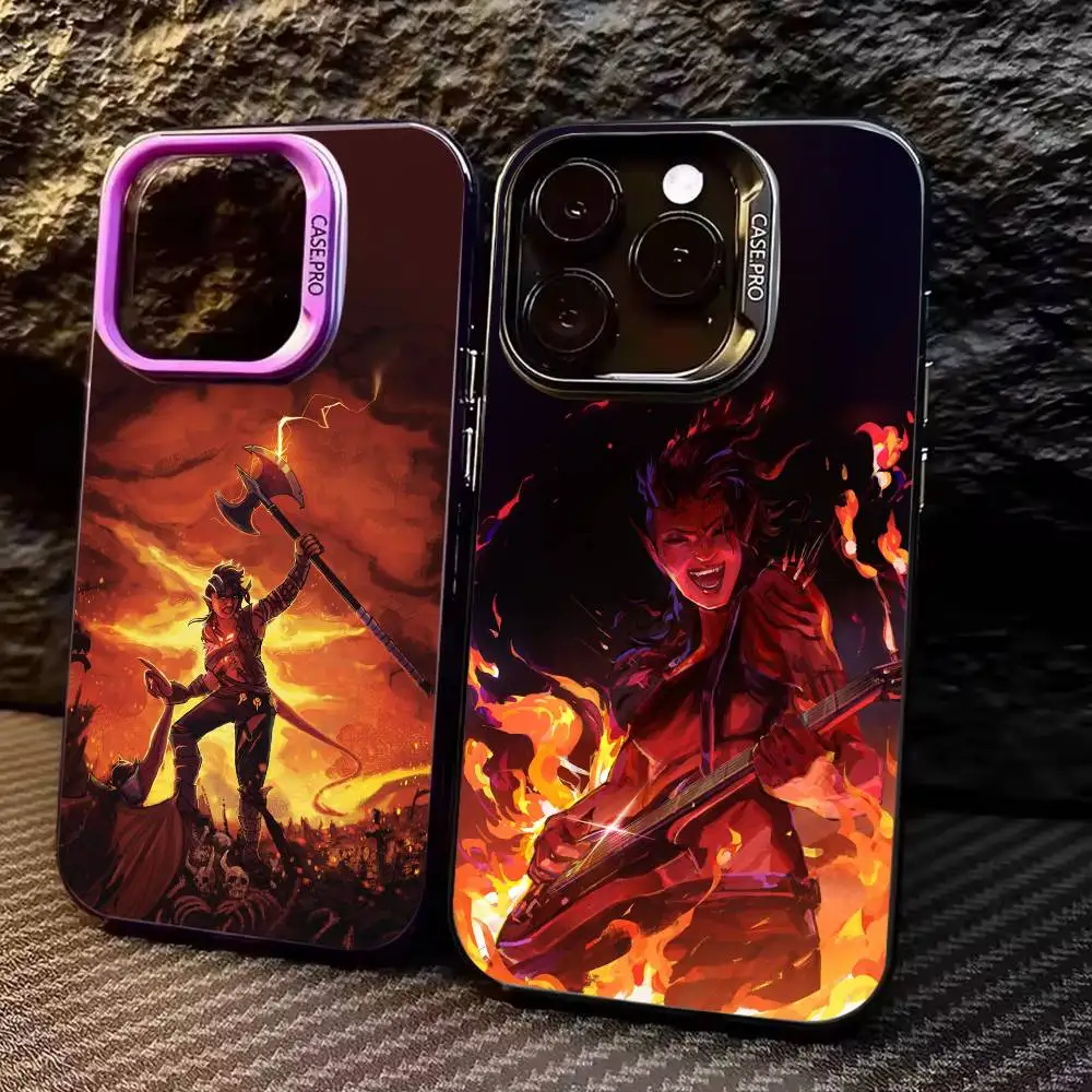 

Game K-Karlach Baldurs-s G-Gate 3 Phone Case For iPhone17,16,15,14,13,12,11 Plus,Pro Max Colored Silver Plated Inside Cover