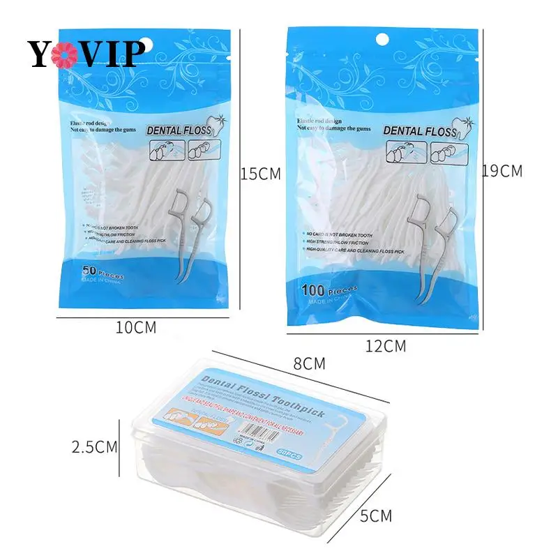 50/100pcs Dental Floss Flosser Picks Toothpicks Teeth Stick Tooth Cleaning Interdental Brush Dental Floss Pick Oral Hygiene Care