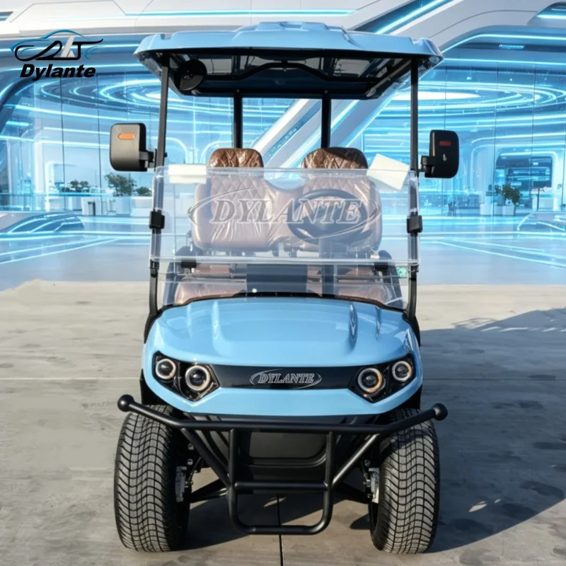 New Four-Wheel Disc Brake 6-Seater Reception Shuttle Electric Sightseeing Bus Low-Speed Off-Road Golf Cart Customizable Color