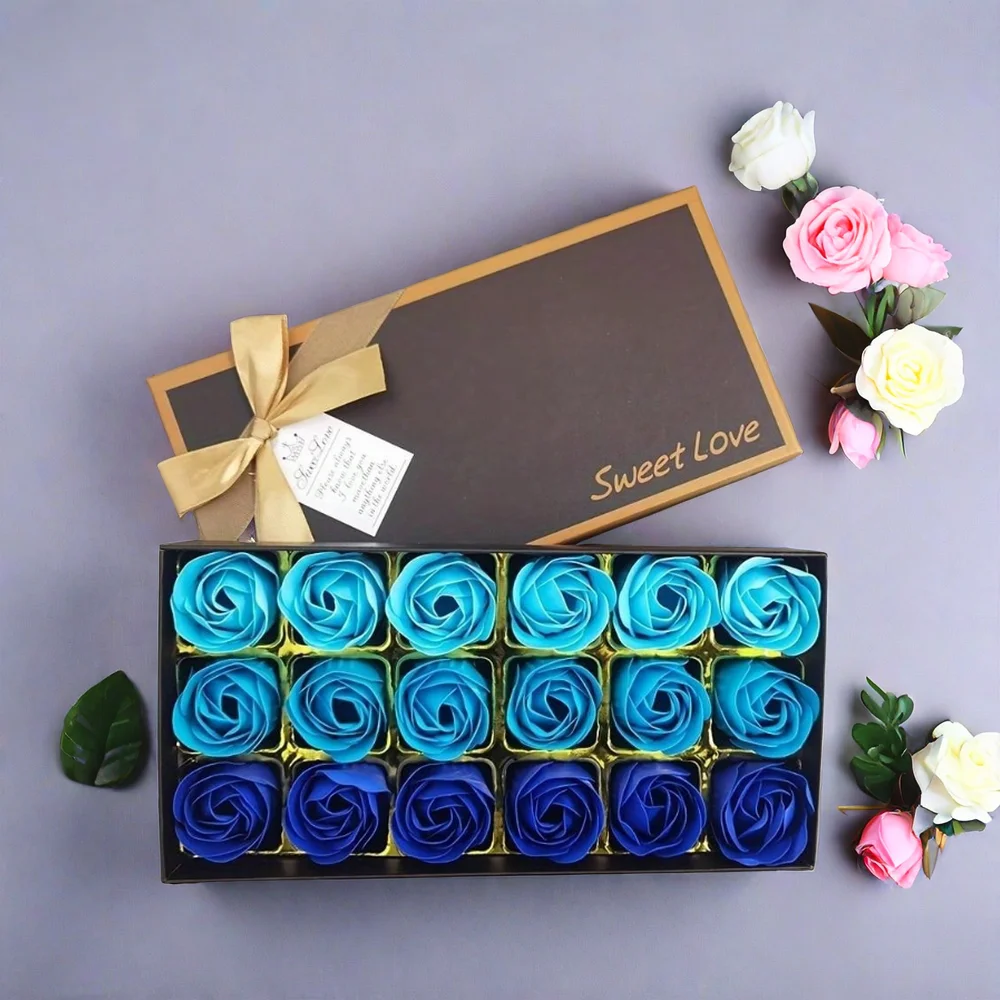 18Pcs/box Soap Rose Gift Box Eternal Flower Festival Party Supplies Creative Birthday Gift Living Room Decoration Fake Flowers