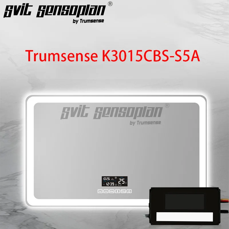 Trumsense 2024 New Arrival 3 Sets Touch Panel K3015CBS-S5A Clock Defog Music Dimming for Hotel Villa Home Washroom LED Mirror