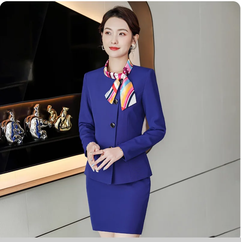 long-sleeved-flight-attendant-uniform-beauty-salon-hotel-front-desk-work-clothing-set