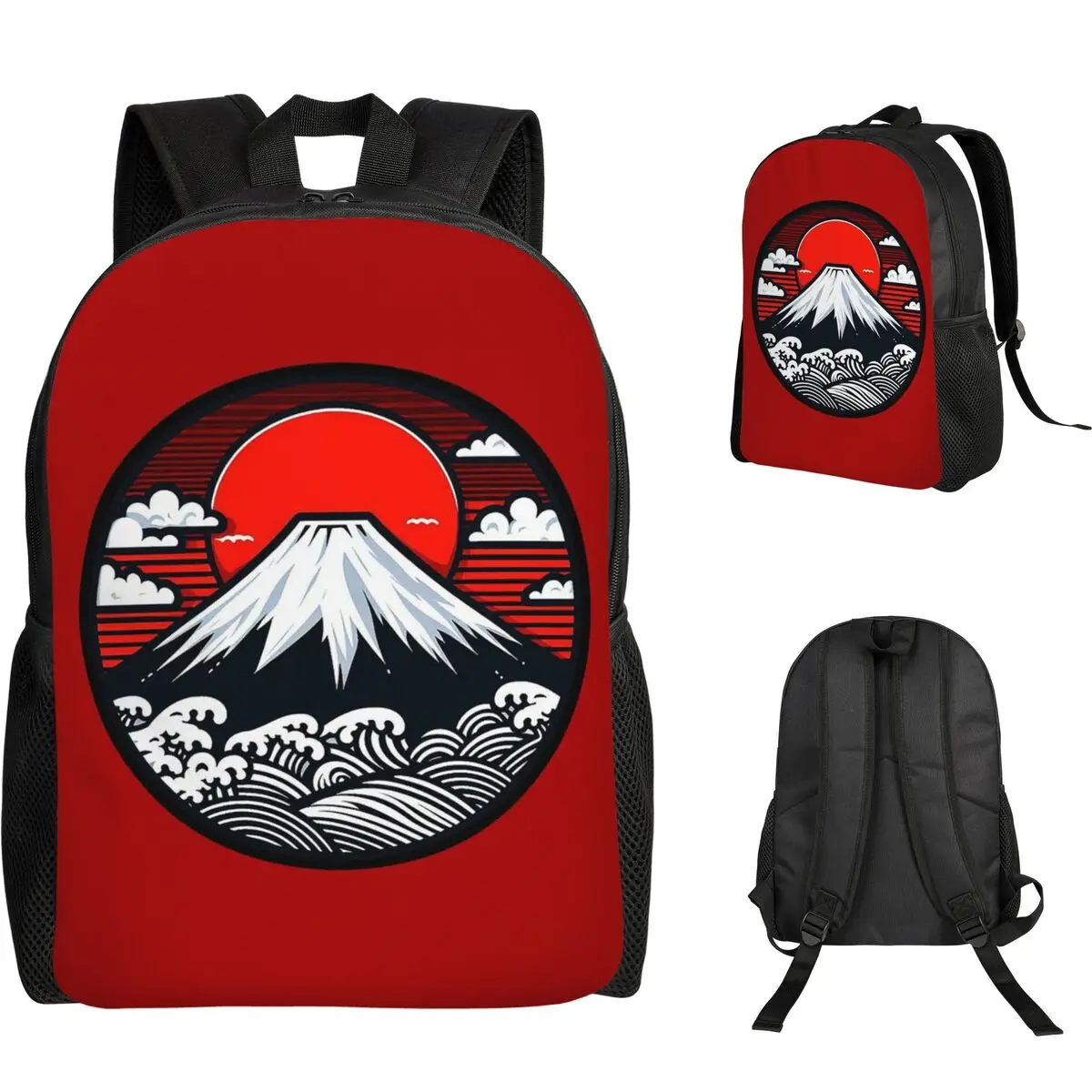 

Рюкзак с изображением горы Фудзи и Великой волны у Канагавы, школьная сумка для мальчиков и девочек, сумка для ноутбука, сумки через плечо
