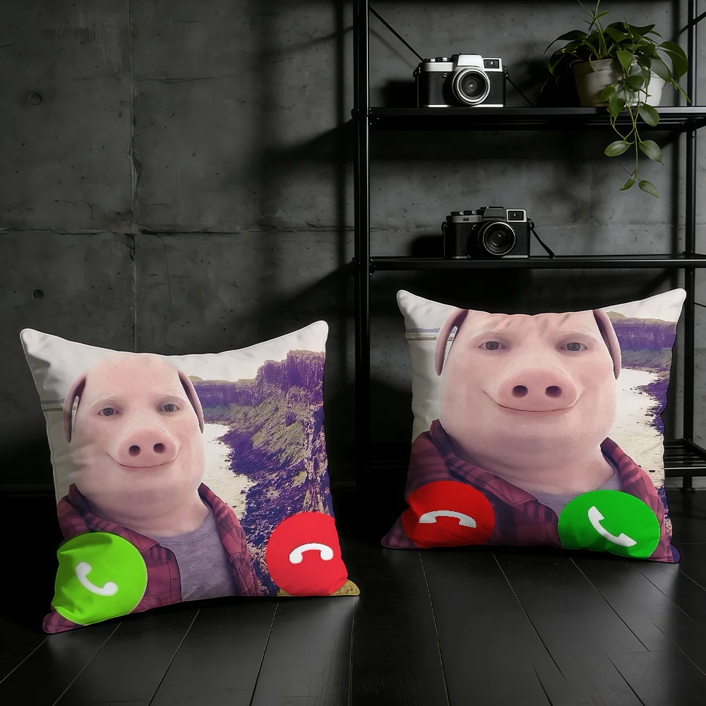 John Pork Is Calling cushion cover Birthday Anniversary Gifts Double Sided Printed Zipper Cushion Cover Soft Skin Bedding
